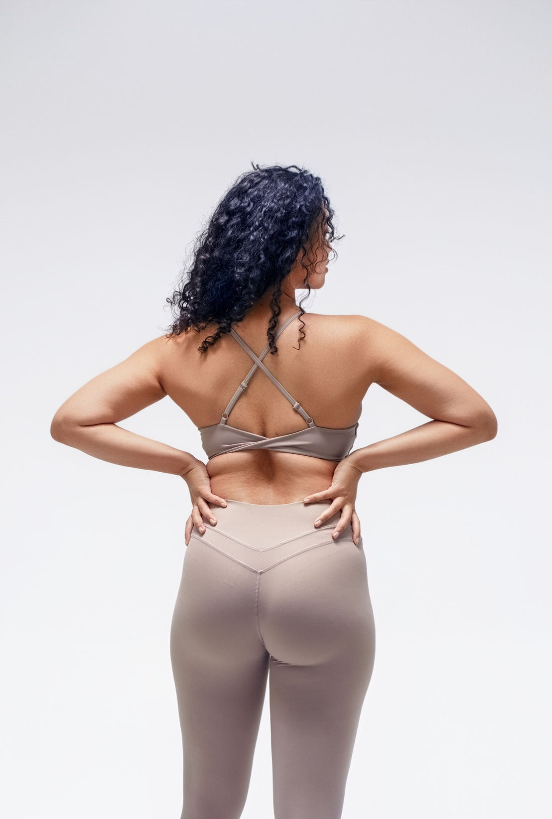 Beige Bloom  Sports Bra