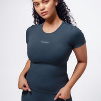 Teal Sculpted T Shirt