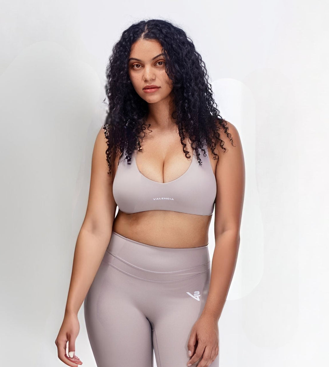 Beige Bloom  Sports Bra