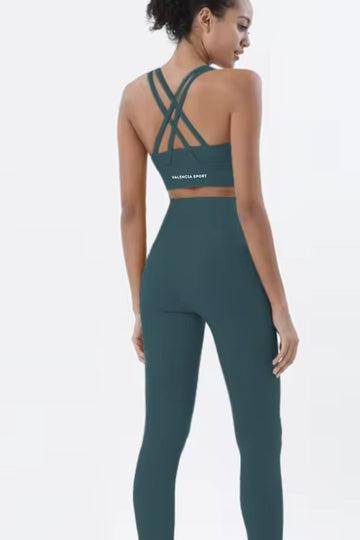 Teal Blue Jewel Sports Bra