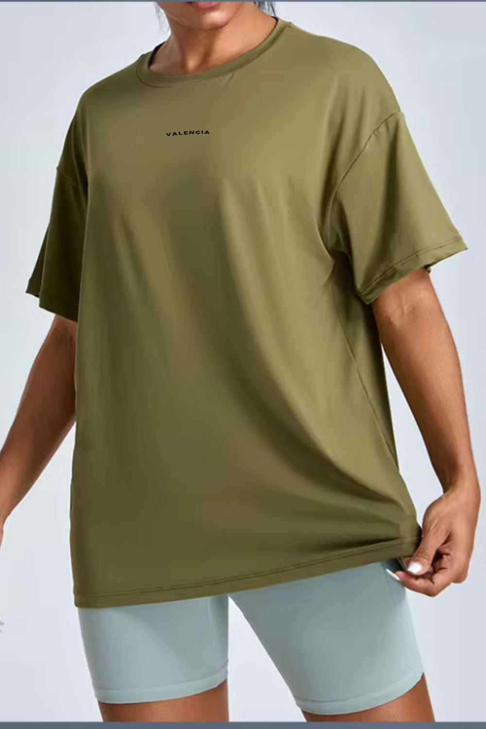 Army Green Active Oversized Tee