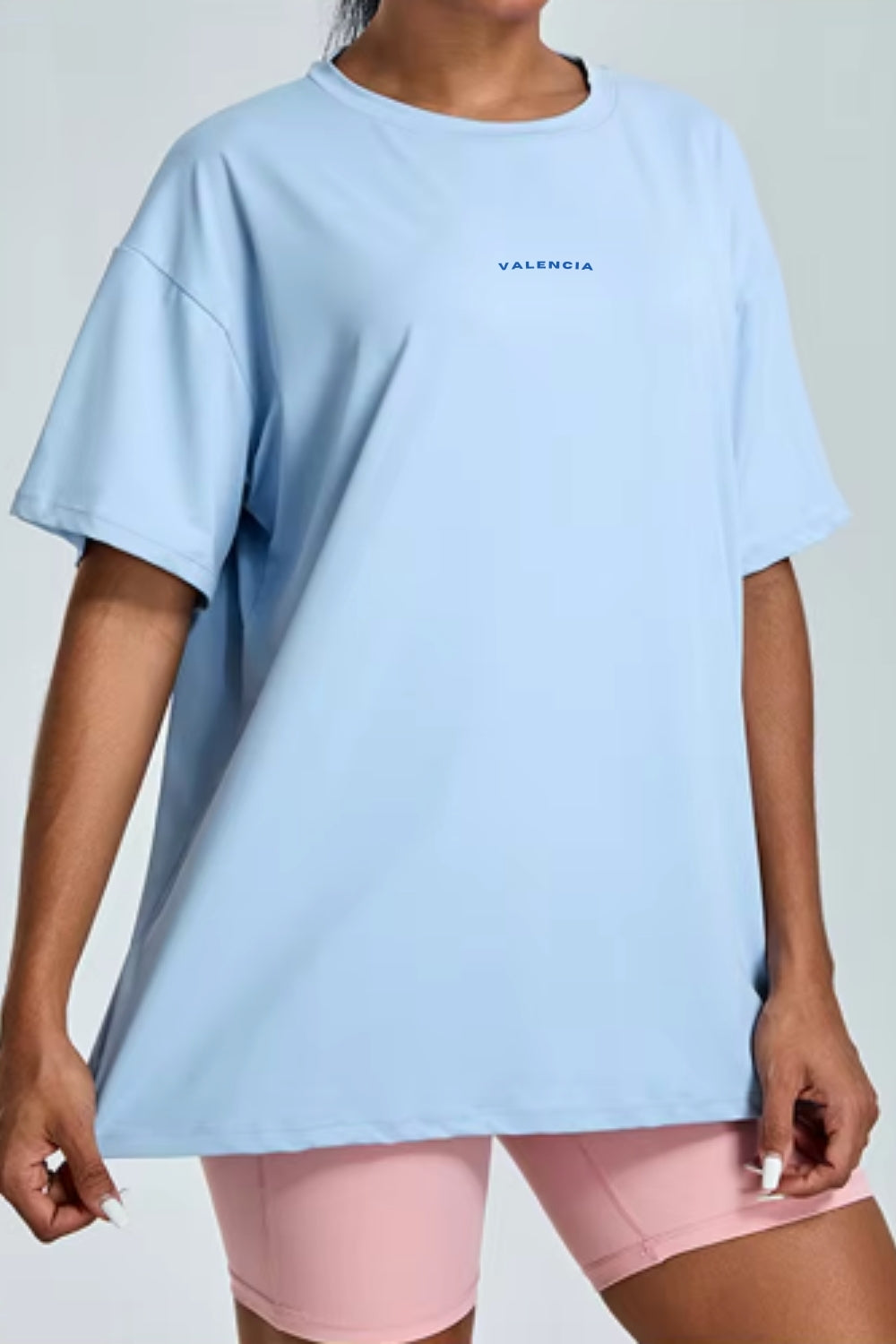 Baby Blue Active Over sized Tee