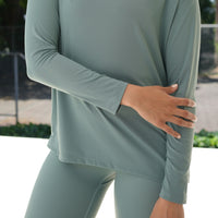 Long Sleeve Modest Tee Turquoise