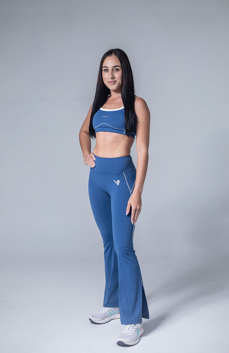 Blue Spring Flared Leggings