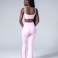 Pink Spring Flared Leggings