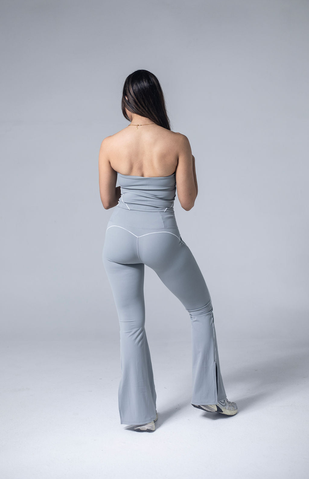 Grey Spring Flared Leggings