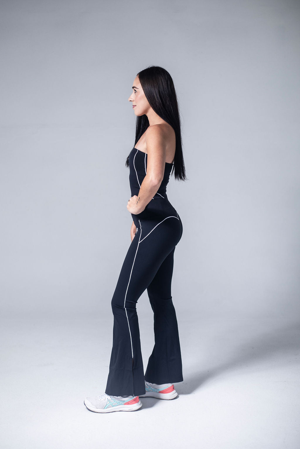 Black Spring Flared Leggings