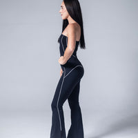 Black Spring Flared Leggings