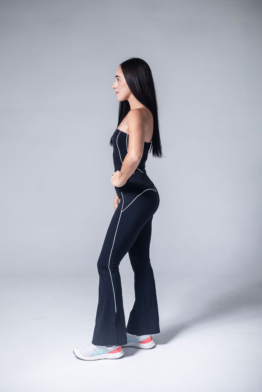 Black Spring Flared Leggings