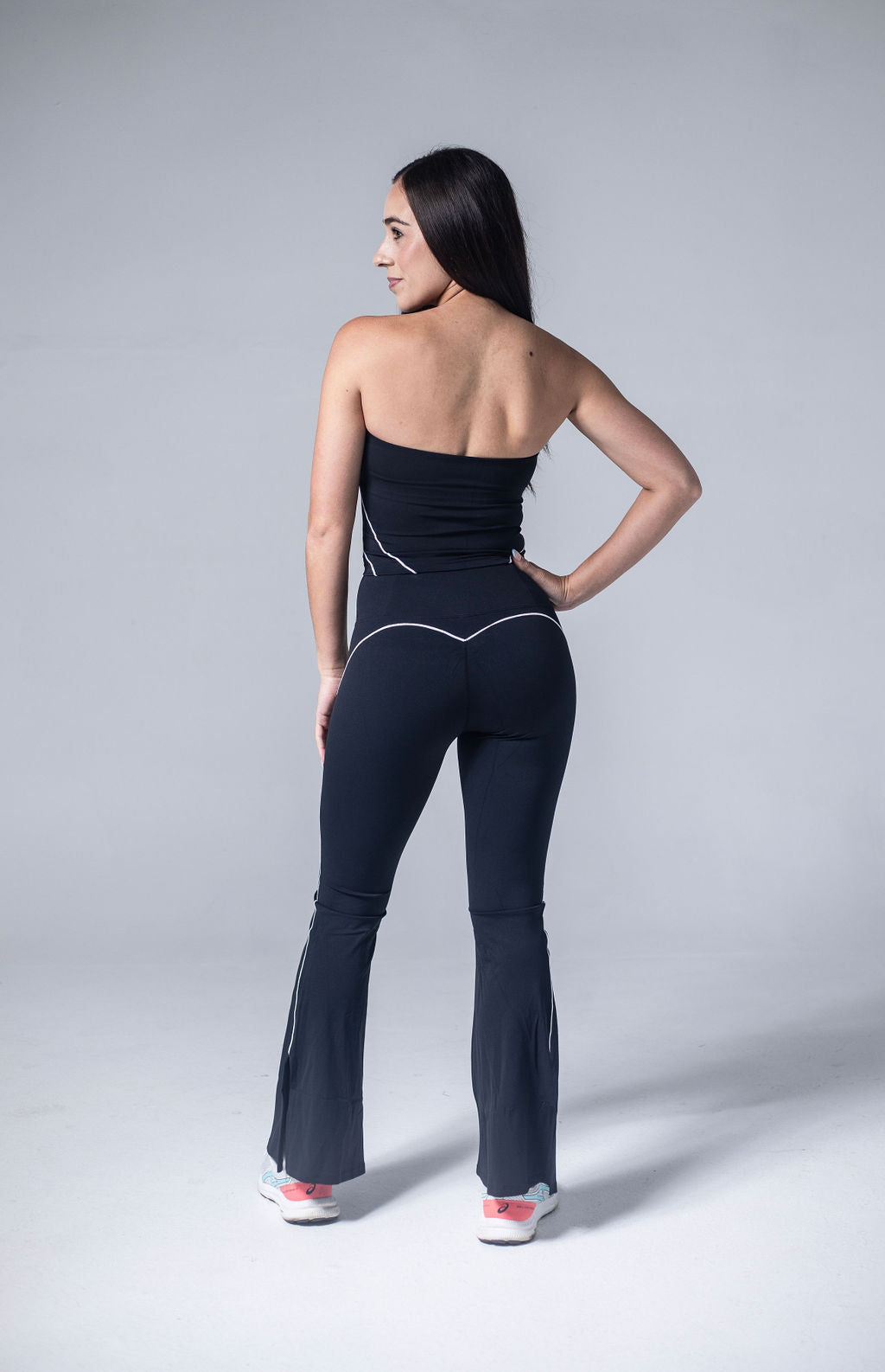 Black Spring Flared Leggings