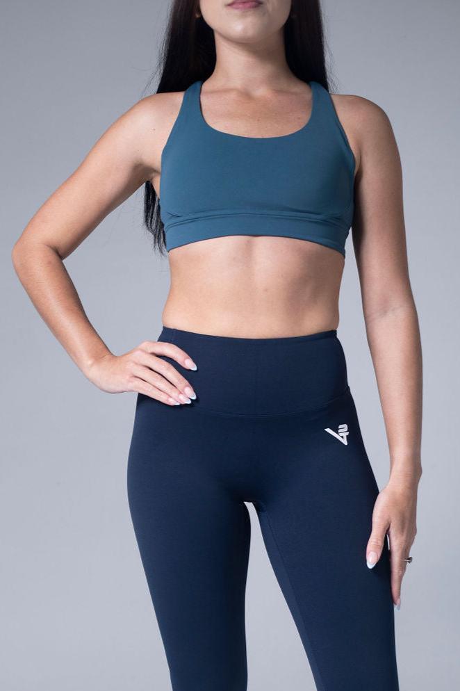 Teal Blue Jewel Sports Bra