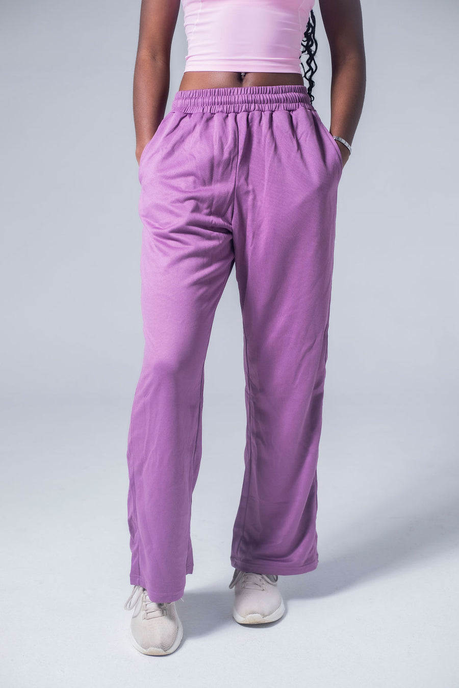 Purple track suit pants