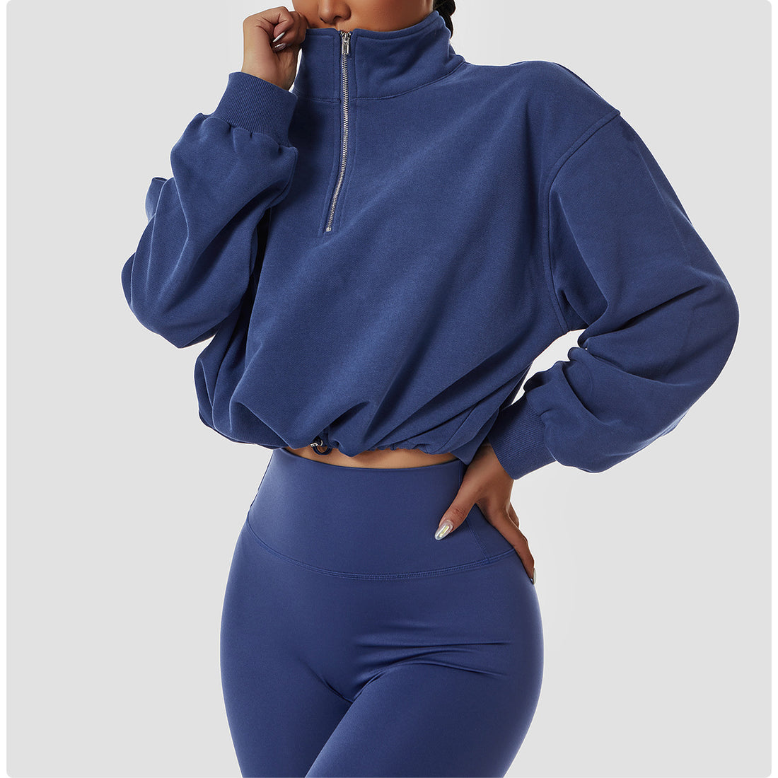 Blue Half Zip sweatshirt