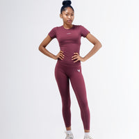 Maroon Sculpted Leggings